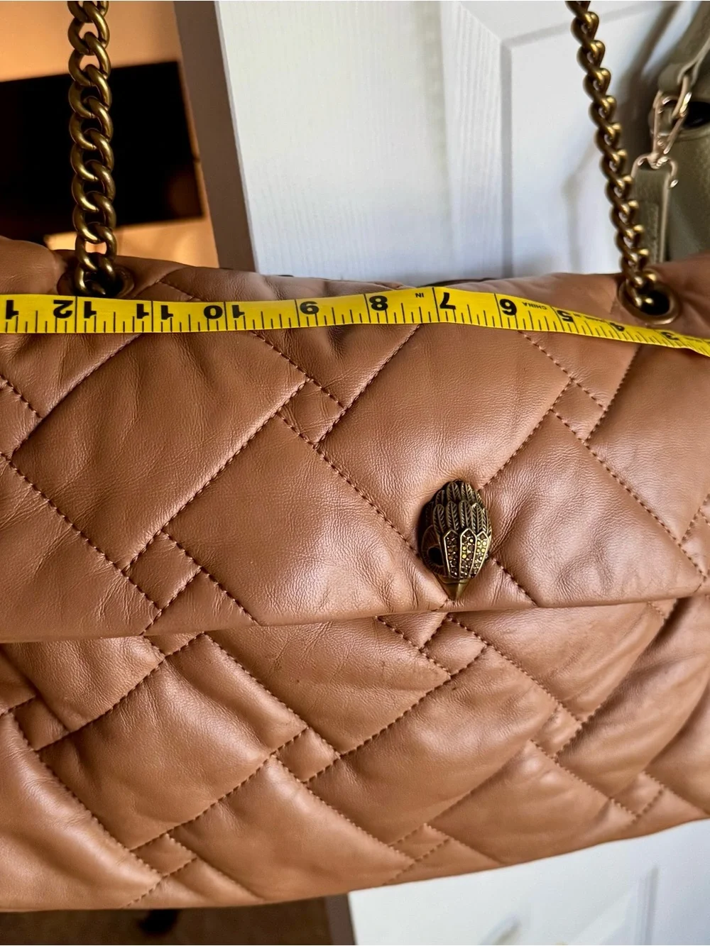 Kurt Geiger Tan Quilted Kensington XXL Leather Gold Hardware